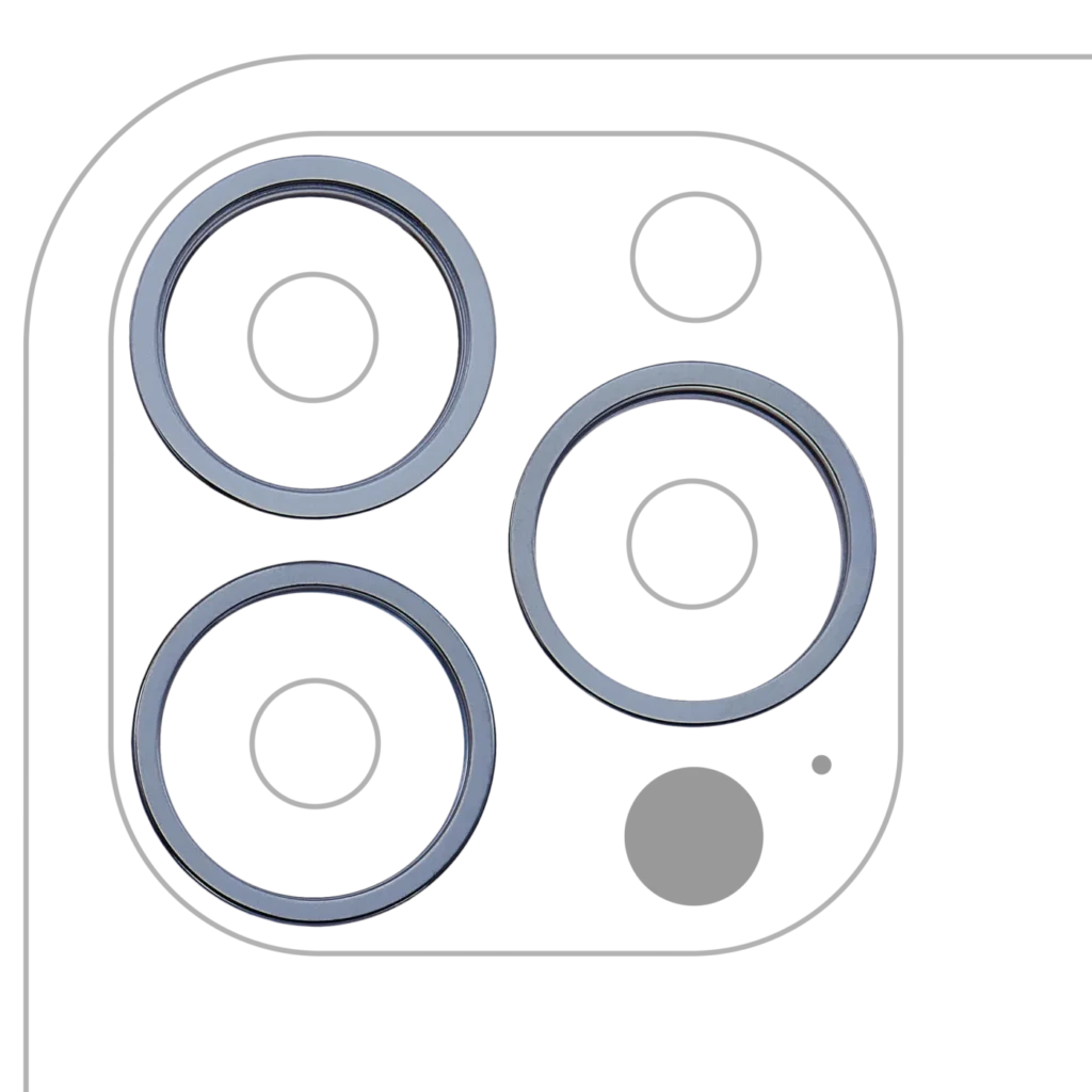 Back Camera Bezel Ring Only For iPhone 13 Pro / 13 Pro Max (3 Piece Set) (Sierra Blue) (10 Pack)