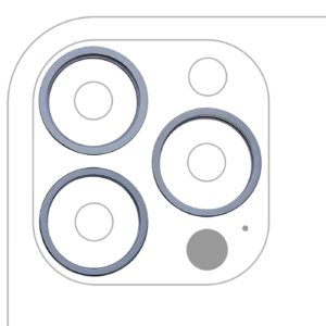 Back Camera Bezel Ring Only For iPhone 13 Pro / 13 Pro Max (3 Piece Set) (Sierra Blue) (10 Pack)