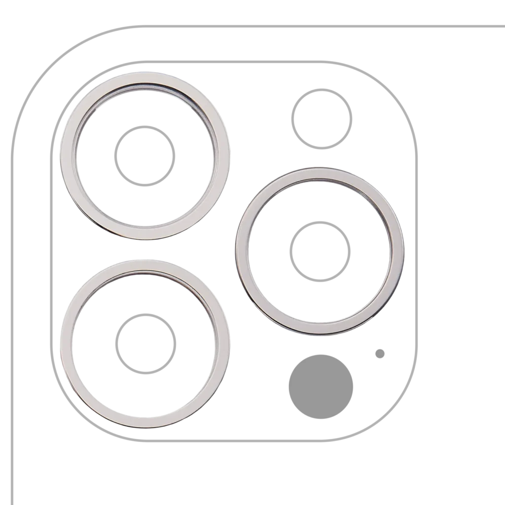 Back Camera Bezel Ring Only For iPhone 13 Pro / 13 Pro Max (3 Piece Set) (Silver) (10 Pack)