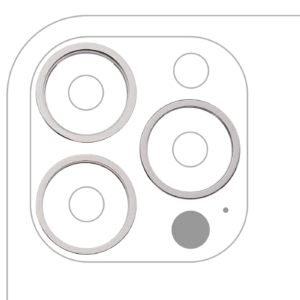 Back Camera Bezel Ring Only For iPhone 13 Pro / 13 Pro Max (3 Piece Set) (Silver) (10 Pack)