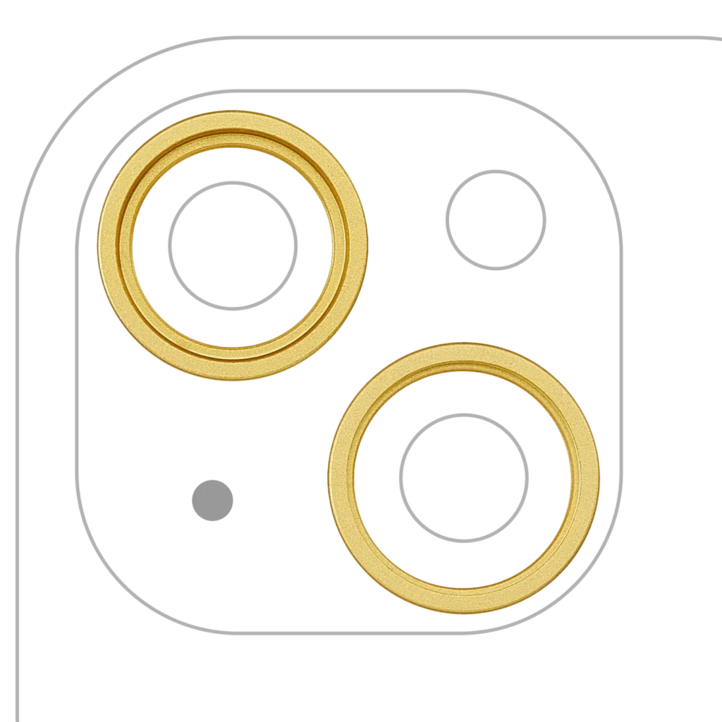 Back Camera Bezel Ring Only For iPhone 14 / 14 Plus (2 Piece Set) (Yellow) (10 Pack)