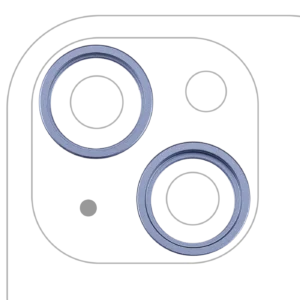 Back Camera Bezel Ring Only For iPhone 14 / 14 Plus (2 Piece Set) (Blue) (10 Pack)