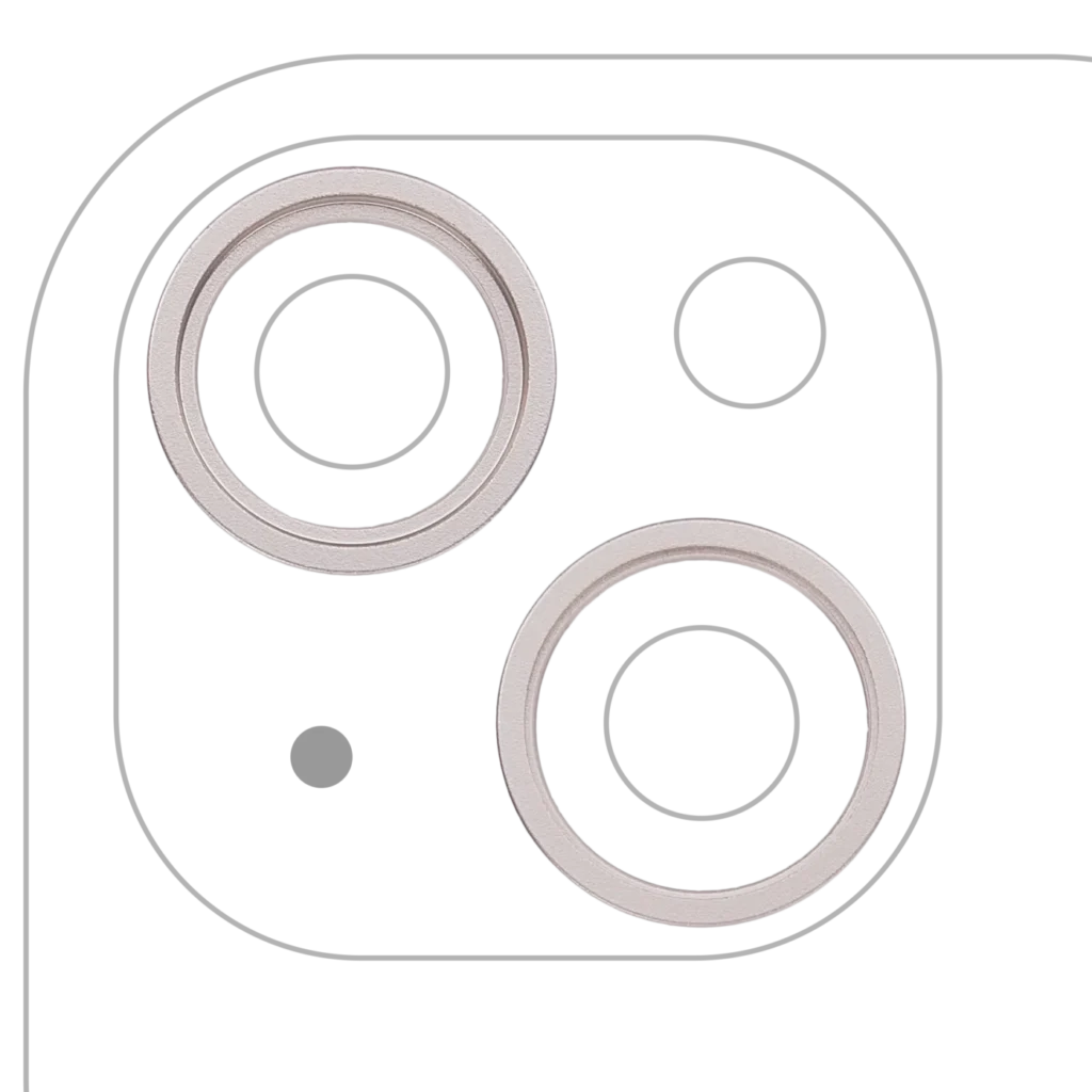 Back Camera Bezel Ring Only For iPhone 14 / 14 Plus (2 Piece Set) (Starlight) (10 Pack)
