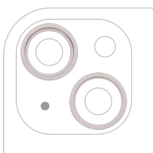 Back Camera Bezel Ring Only For iPhone 14 / 14 Plus (2 Piece Set) (Starlight) (10 Pack)