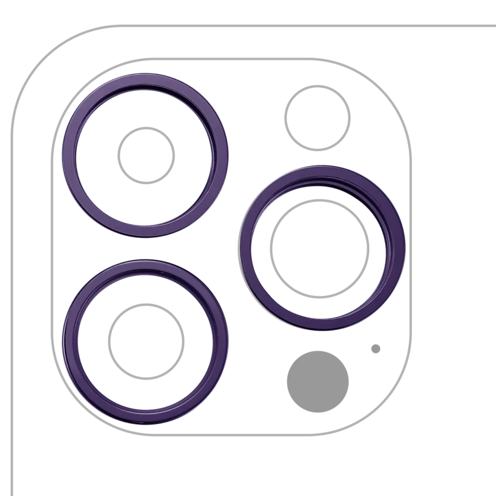 Back Camera Bezel Ring Only For iPhone 14 Pro / 14 Pro Max (3 Piece Set) (Deep Purple) (10 Pack)