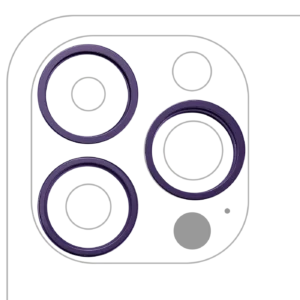 Back Camera Bezel Ring Only For iPhone 14 Pro / 14 Pro Max (3 Piece Set) (Deep Purple) (10 Pack)