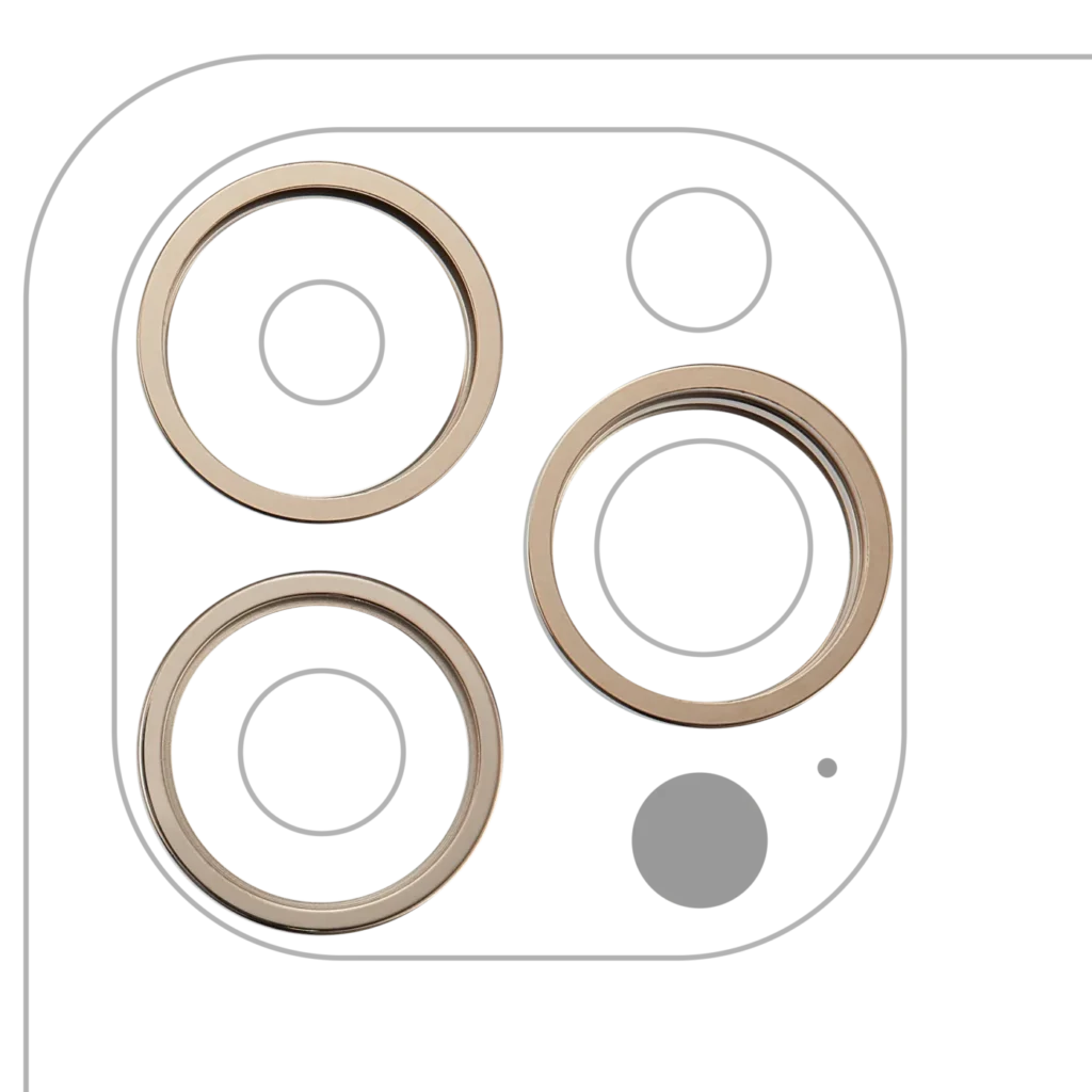 Back Camera Bezel Ring Only For iPhone 14 Pro / 14 Pro Max (3 Piece Set) (Gold) (10 Pack)
