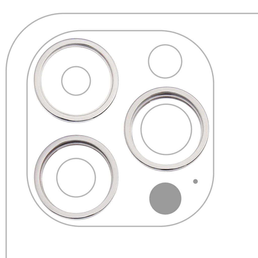 Back Camera Bezel Ring Only For iPhone 14 Pro / 14 Pro Max (3 Piece Set) (Silver) (10 Pack)