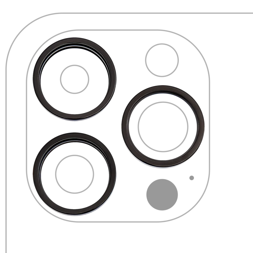 Back Camera Bezel Ring Only For iPhone 14 Pro / 14 Pro Max (3 Piece Set) (Space Black) (10 Pack)