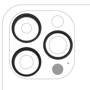 Back Camera Bezel Ring Only For iPhone 14 Pro / 14 Pro Max (3 Piece Set) (Space Black) (10 Pack)