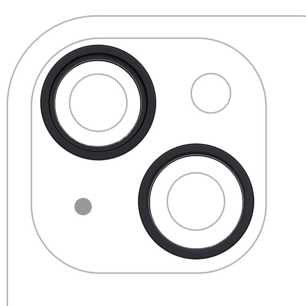 Back Camera Bezel Ring Only For iPhone 15 / 15 Plus (2 Piece Set) (Black) (10 Pack)