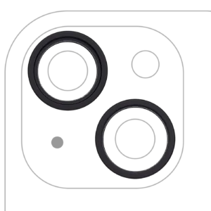 Back Camera Bezel Ring Only For iPhone 15 / 15 Plus (2 Piece Set) (Black) (10 Pack)