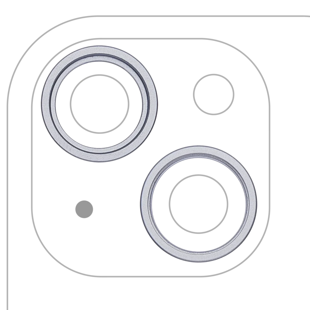 Back Camera Bezel Ring Only For iPhone 15 / 15 Plus (2 Piece Set) (Blue) (10 Pack)