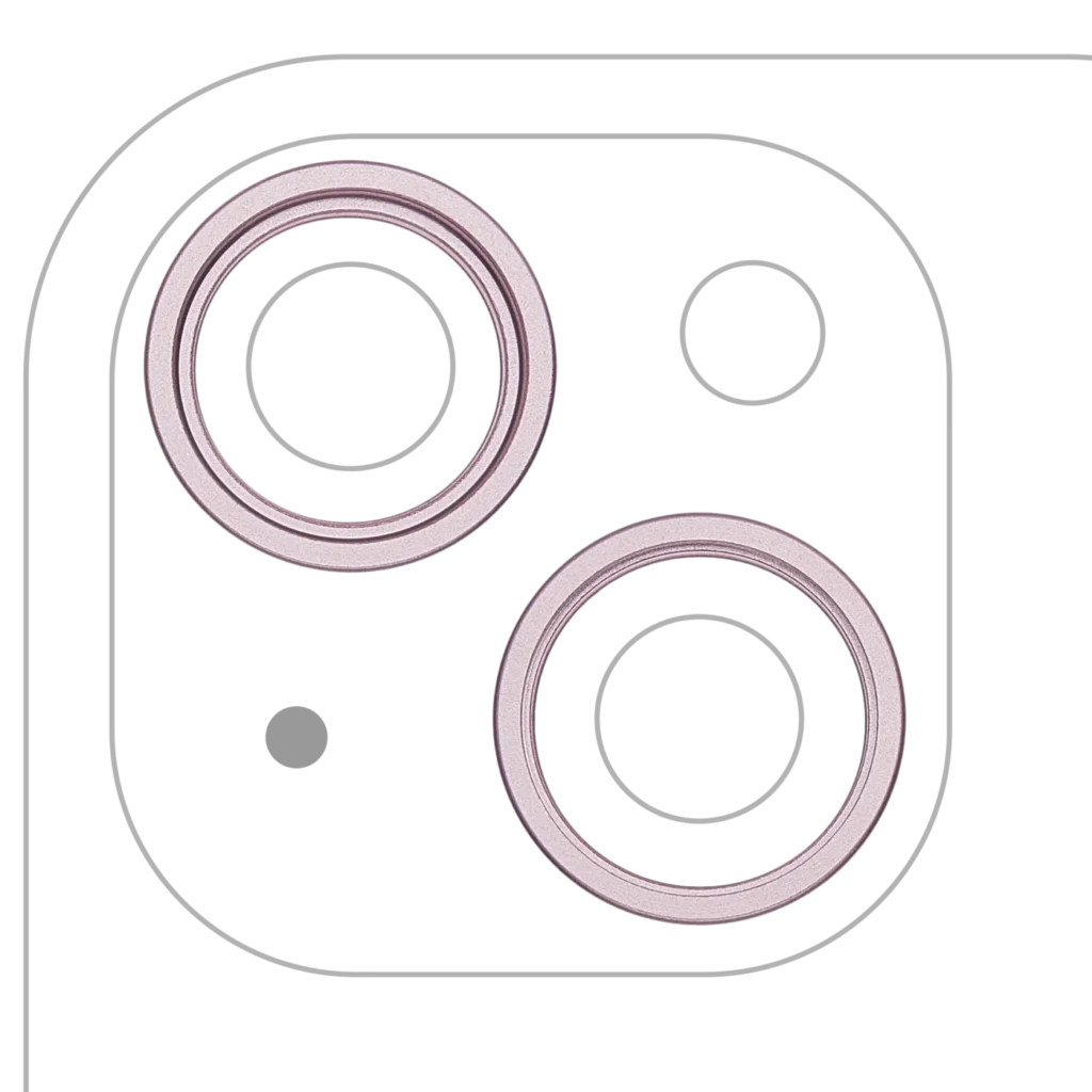 Back Camera Bezel Ring Only For iPhone 15 / 15 Plus (2 Piece Set) (Pink) (10 Pack)