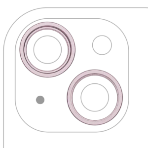 Back Camera Bezel Ring Only For iPhone 15 / 15 Plus (2 Piece Set) (Pink) (10 Pack)
