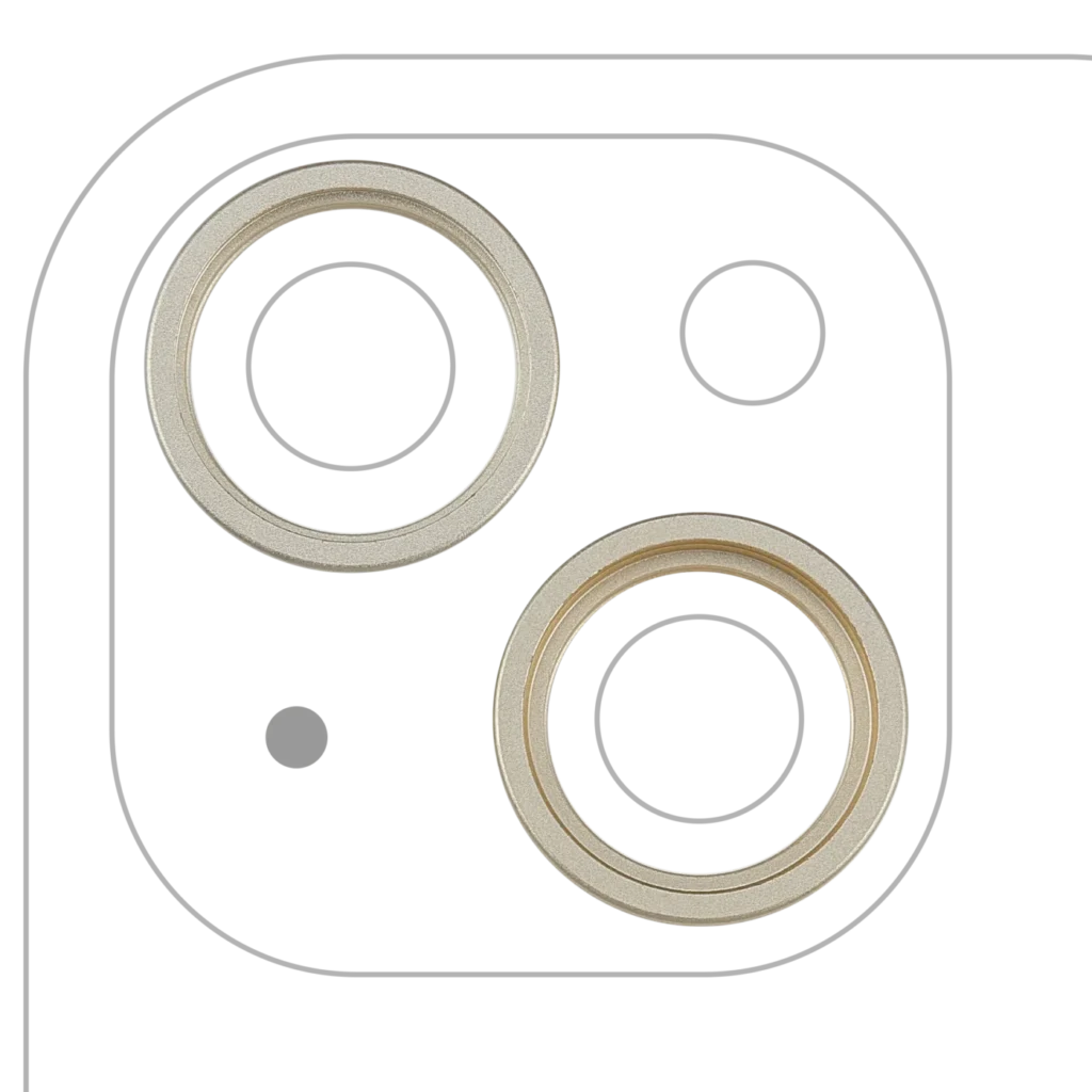 Back Camera Bezel Ring Only For iPhone 15 / 15 Plus (2 Piece Set) (Yellow) (10 Pack)