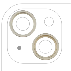 Back Camera Bezel Ring Only For iPhone 15 / 15 Plus (2 Piece Set) (Yellow) (10 Pack)