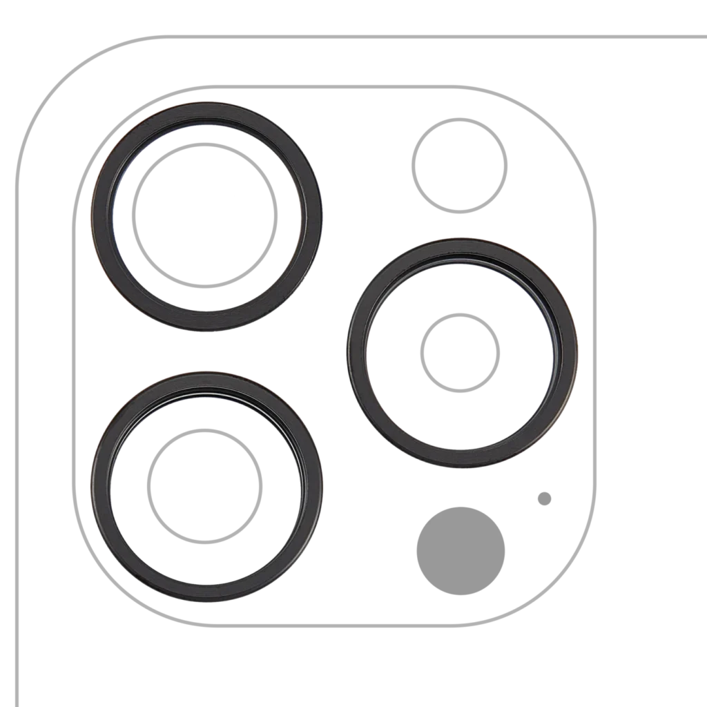 Back Camera Bezel Ring Only For iPhone 15 Pro (3 Piece Set) (Black Titanium) (10 Pack)