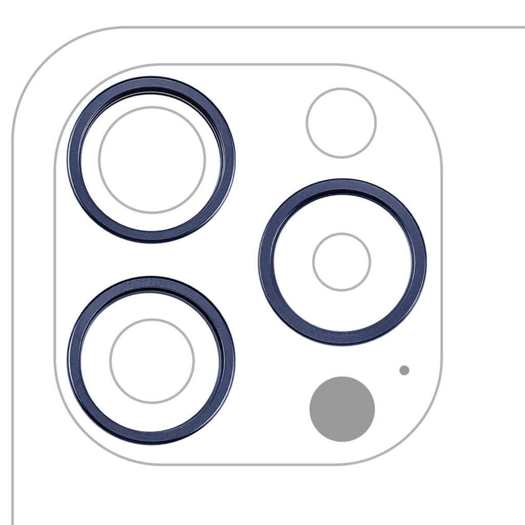 Back Camera Bezel Ring Only For iPhone 15 Pro (3 Piece Set) (Blue Titanium) (10 Pack)
