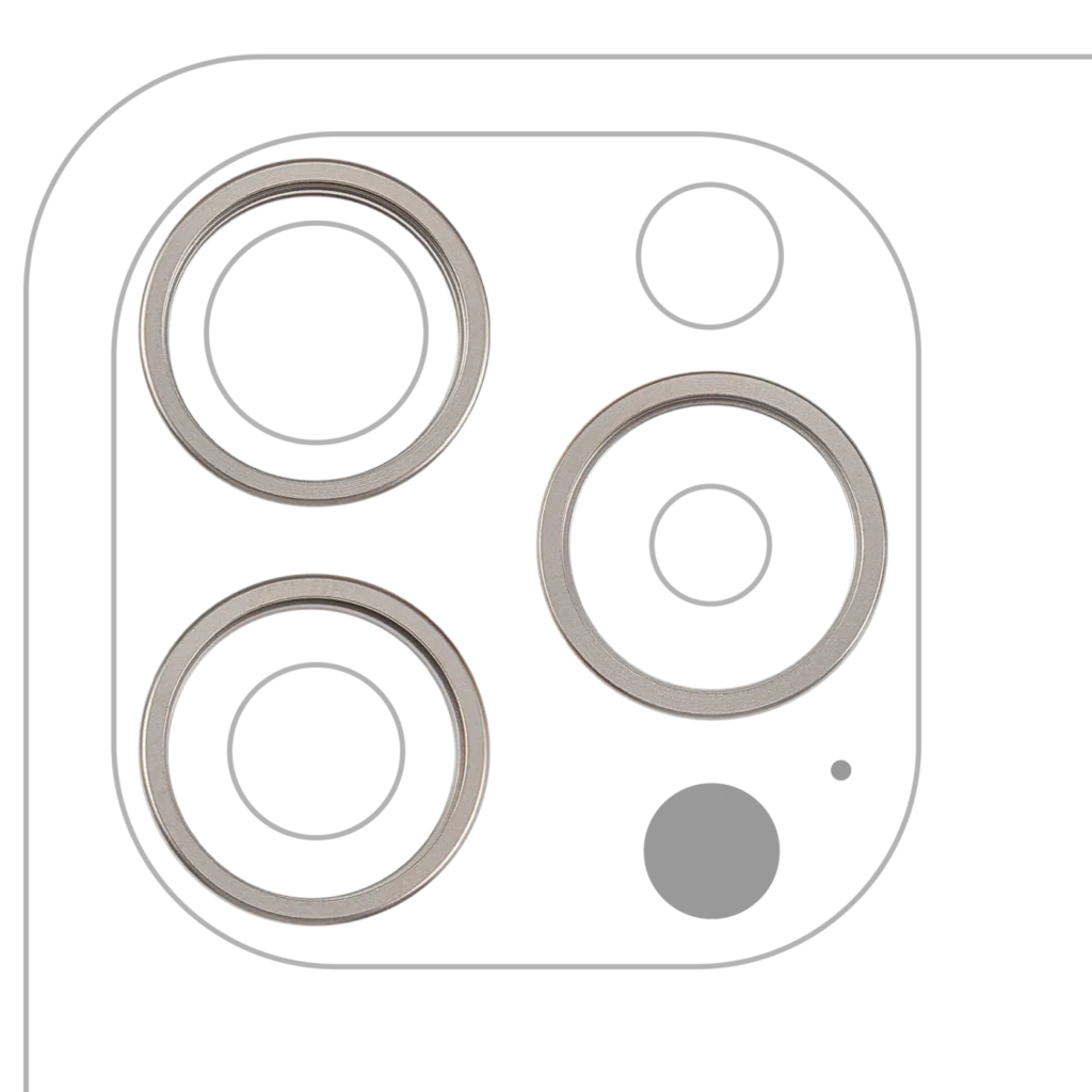 Back Camera Bezel Ring Only For iPhone 15 Pro (3 Piece Set) (Natural Titanium) (10 Pack)