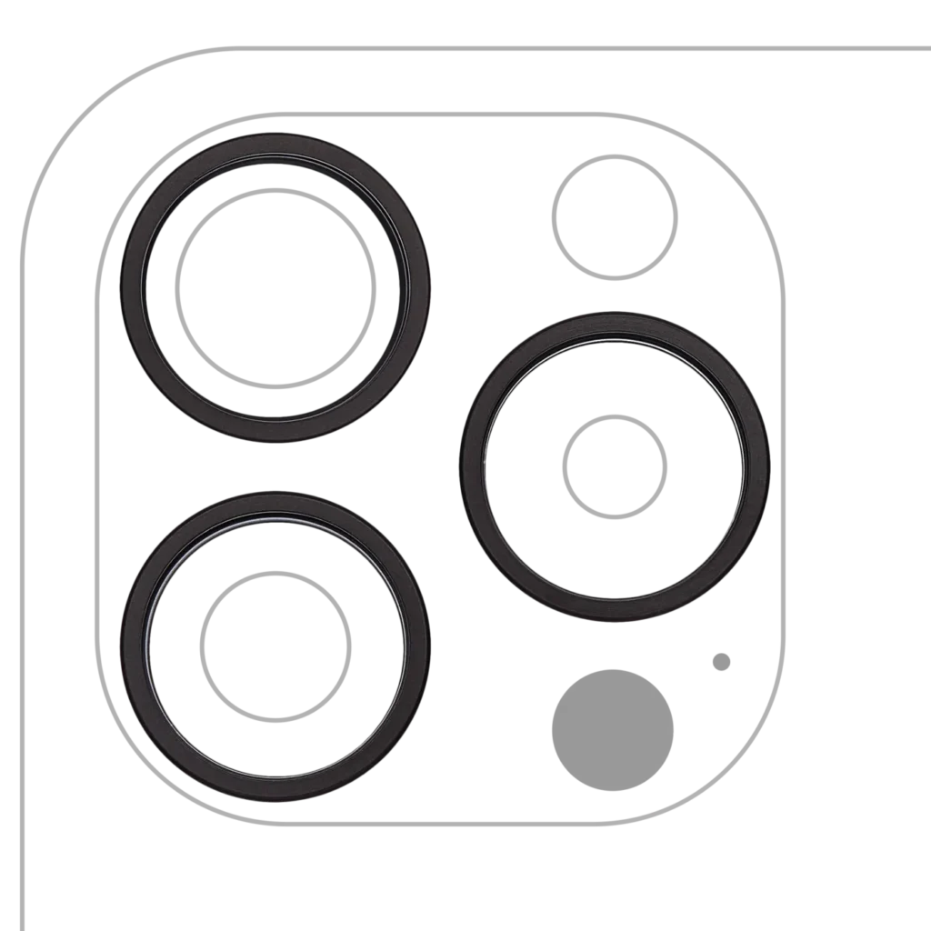 Back Camera Bezel Ring Only For iPhone 15 Pro Max (3 Piece Set) (Black Titanium) (10 Pack)