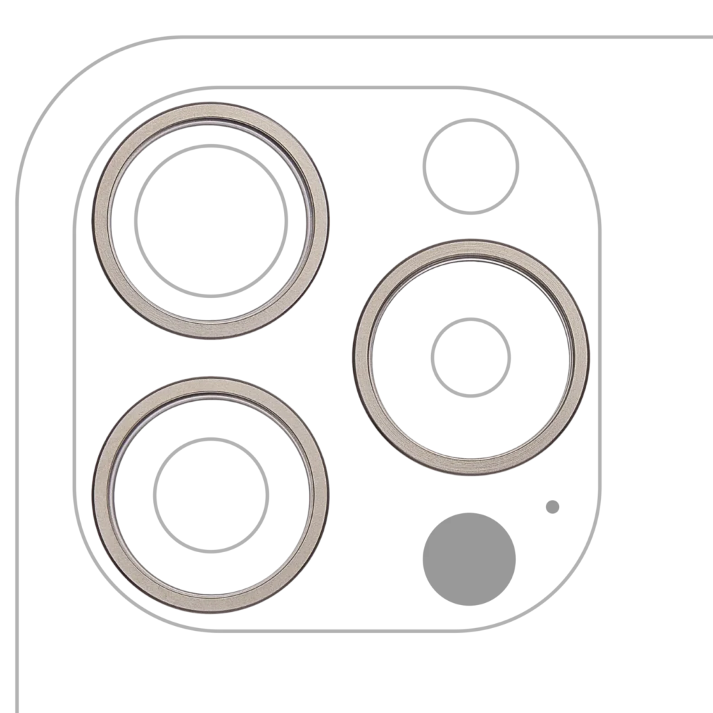 Back Camera Bezel Ring Only For iPhone 15 Pro Max (3 Piece Set) (Natural Titanium) (10 Pack)