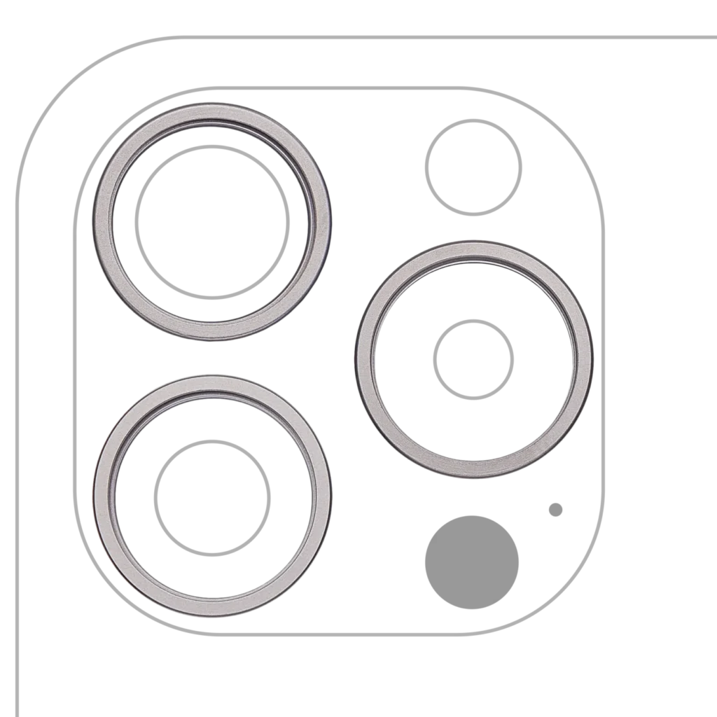Back Camera Bezel Ring Only For iPhone 15 Pro Max (3 Piece Set) (White Titanium) (10 Pack)