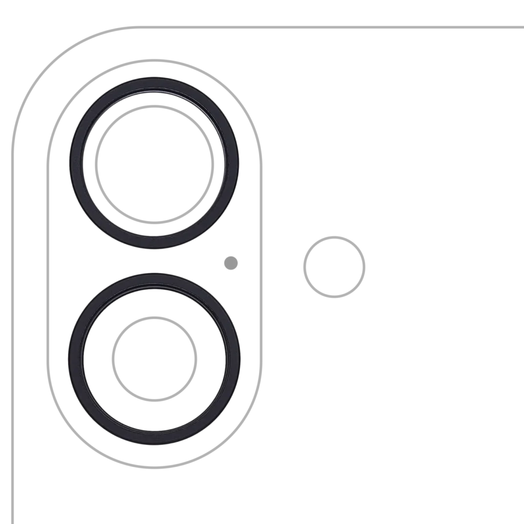 Back Camera Bezel Ring Only For iPhone 16 / 16 Plus (2 Piece Set) (Black) (10 Pack)