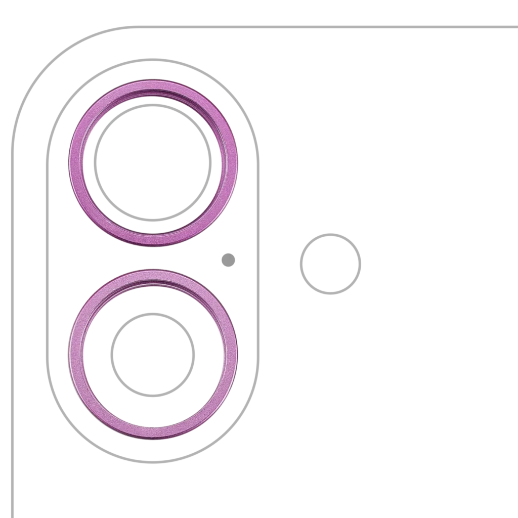 Back Camera Bezel Ring Only For iPhone 16 / 16 Plus (2 Piece Set) (Pink) (10 Pack)
