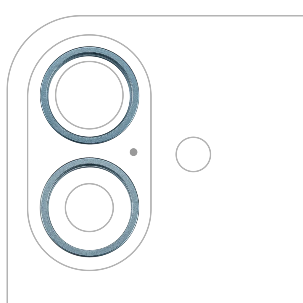 Back Camera Bezel Ring Only For iPhone 16 / 16 Plus (2 Piece Set) (Teal) (10 Pack)
