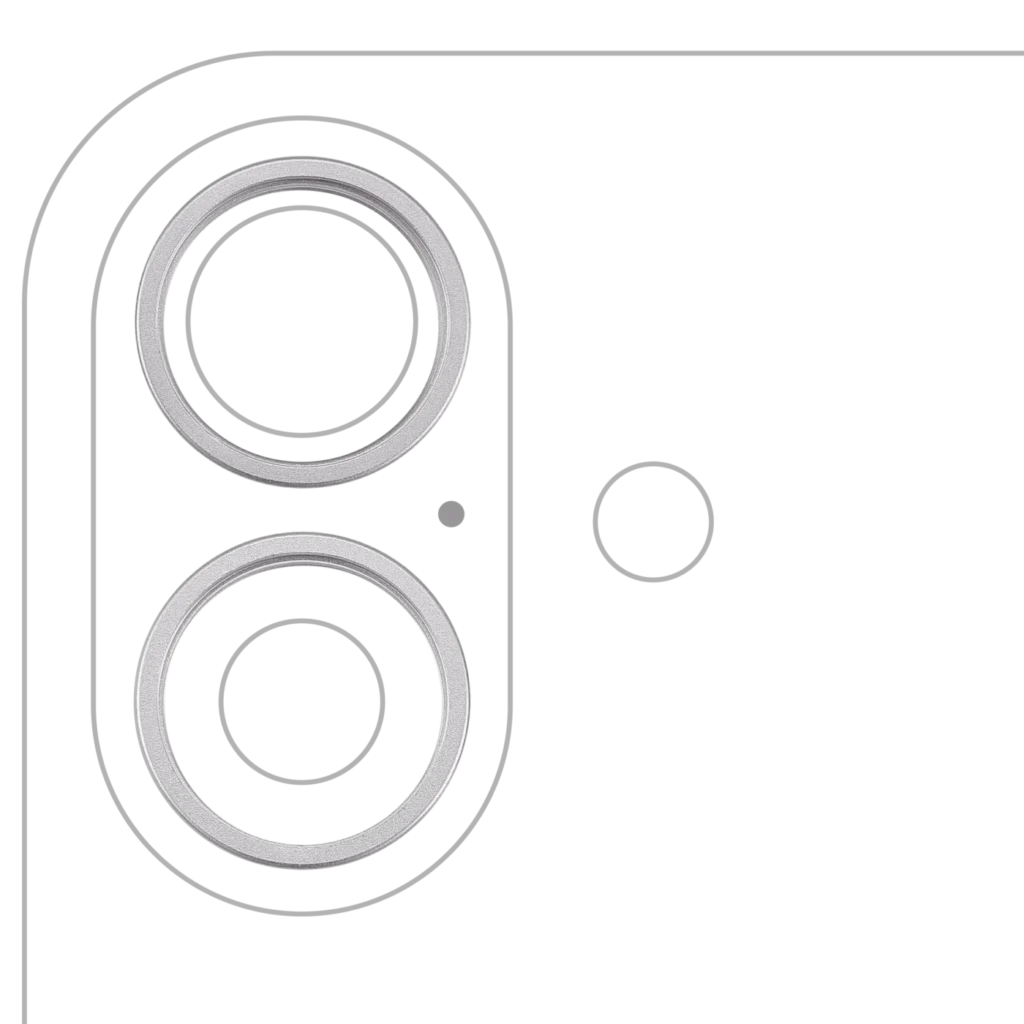 Back Camera Bezel Ring Only For iPhone 16 / 16 Plus (2 Piece Set) (White) (10 Pack)