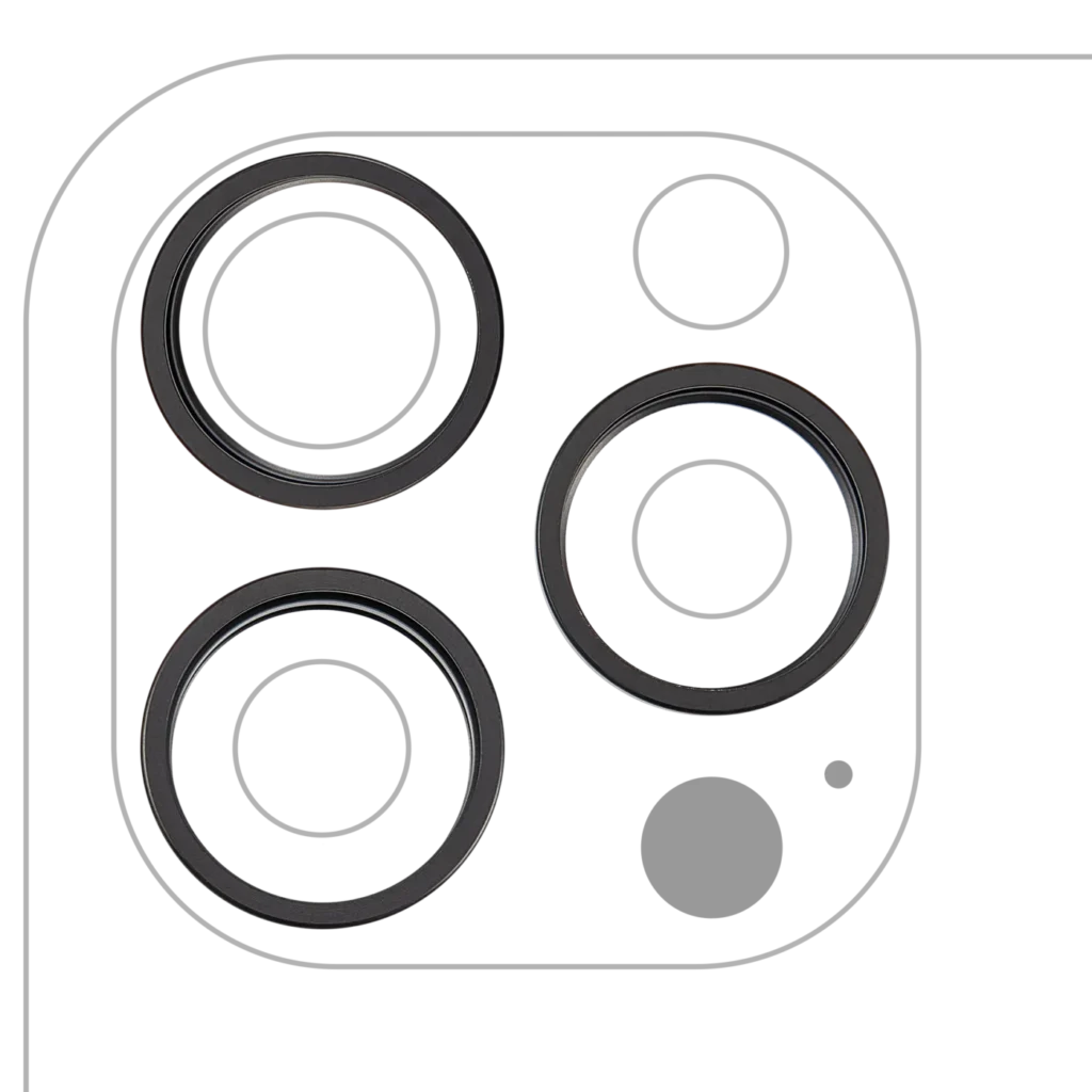 Back Camera Bezel Ring Only For iPhone 16 Pro / 16 Pro Max (3 Piece Set) (Black Titanium) (10 Pack)
