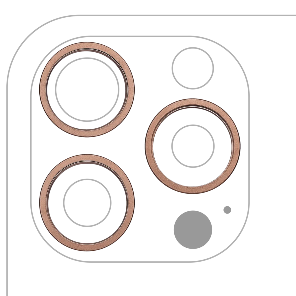 Back Camera Bezel Ring Only For iPhone 16 Pro / 16 Pro Max (3 Piece Set) (Desert Titanium) (10 Pack)