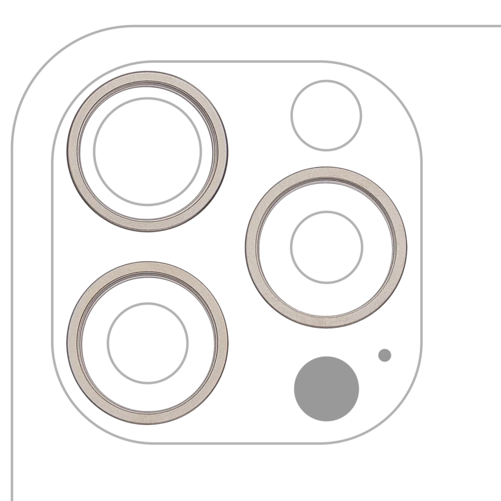 Back Camera Bezel Ring Only For iPhone 16 Pro / 16 Pro Max (3 Piece Set) (Natural Titanium) (10 Pack)