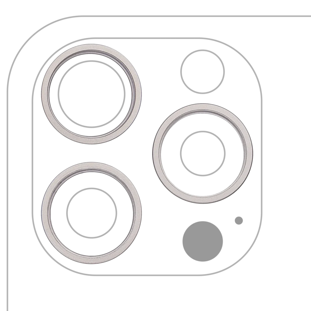 Back Camera Bezel Ring Only For iPhone 16 Pro / 16 Pro Max (3 Piece Set) (White Titanium) (10 Pack)