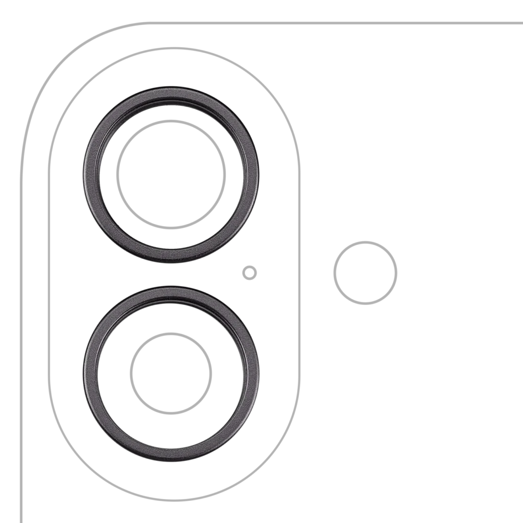 Back Camera Bezel Ring Only For iPhone 17 (2 Piece Set) (Black) (10 Pack)