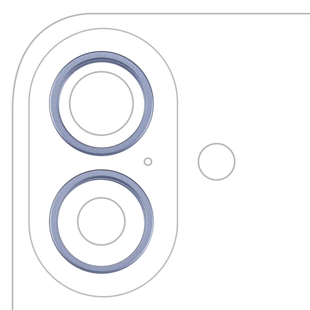 Back Camera Bezel Ring Only For iPhone 17 (2 Piece Set) (Mist Blue) (10 Pack)