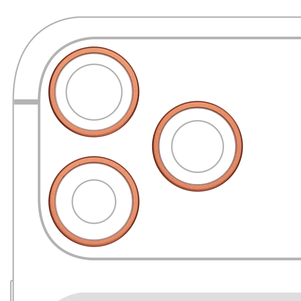 Back Camera Bezel Ring Only For iPhone 17 Pro / 17 Pro Max (3 Piece Set) (Cosmic Orange) (10 Pack)