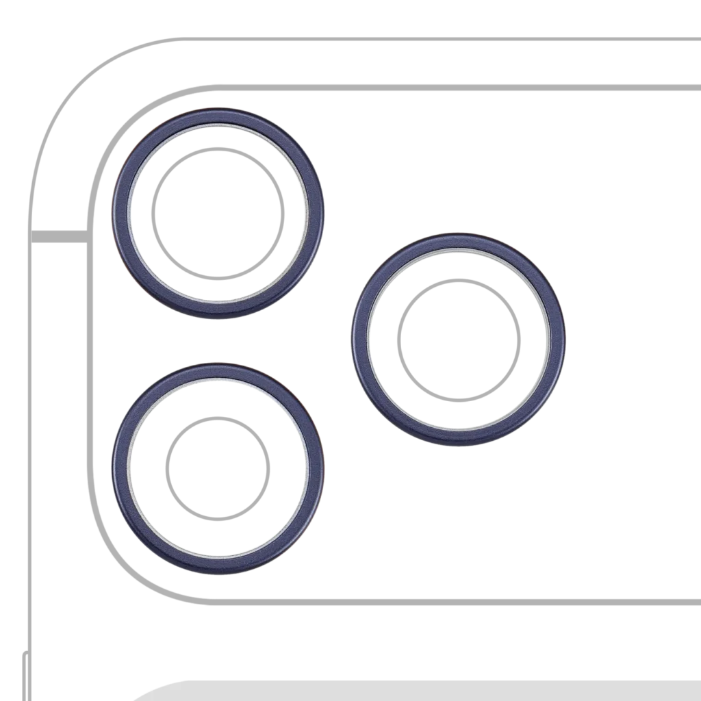 Back Camera Bezel Ring Only For iPhone 17 Pro / 17 Pro Max (3 Piece Set) (Deep Blue) (10 Pack)