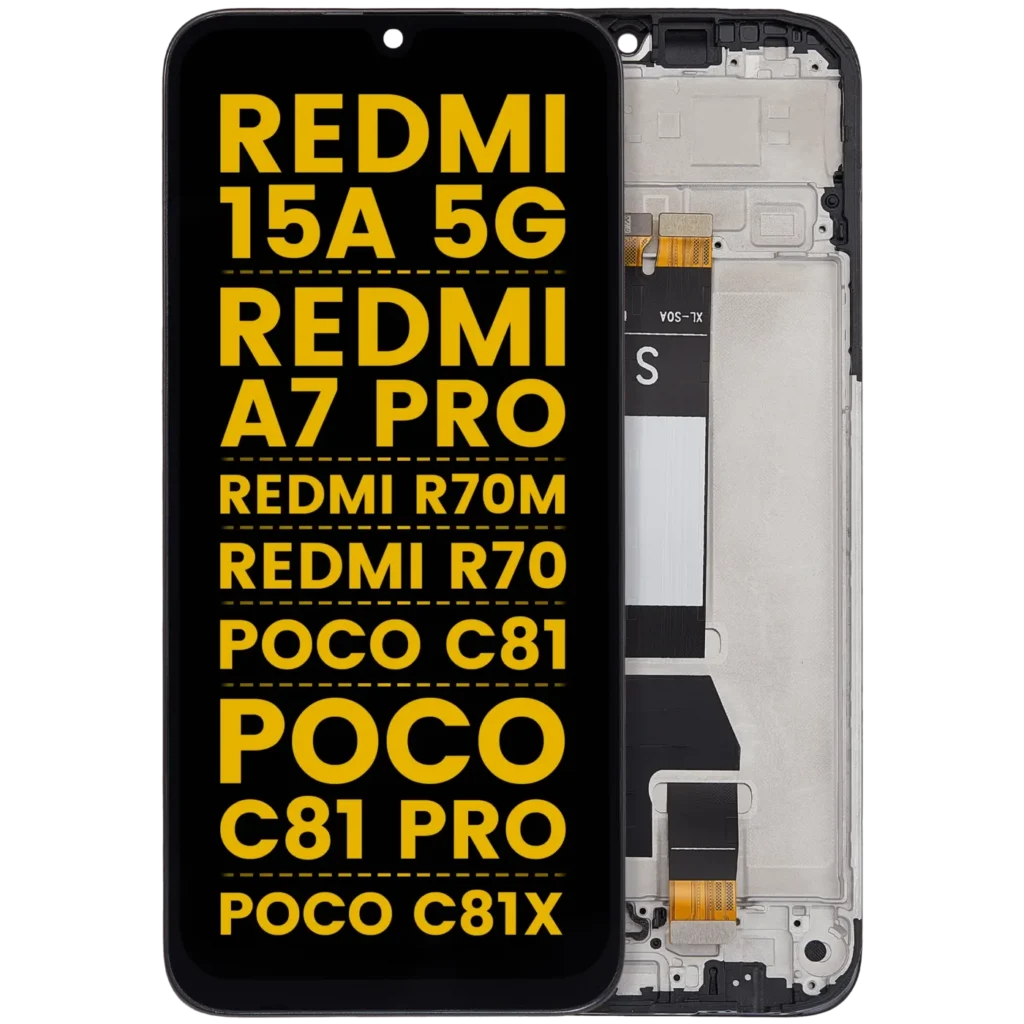 LCD Assembly With Frame For Xiaomi Redmi 15A 5G / Redmi A7 Pro / Poco C81 / Poco C81 Pro / Poco C81X / Redmi R70m / Redmi R70 (Refurbished) (All Colors)