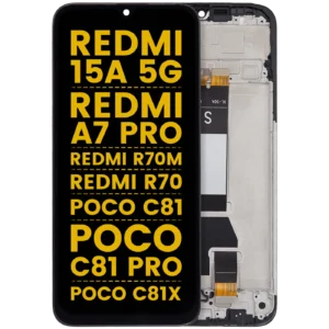 LCD Assembly With Frame For Xiaomi Redmi 15A 5G / Redmi A7 Pro / Poco C81 / Poco C81 Pro / Poco C81X / Redmi R70m / Redmi R70 (Refurbished) (All Colors)