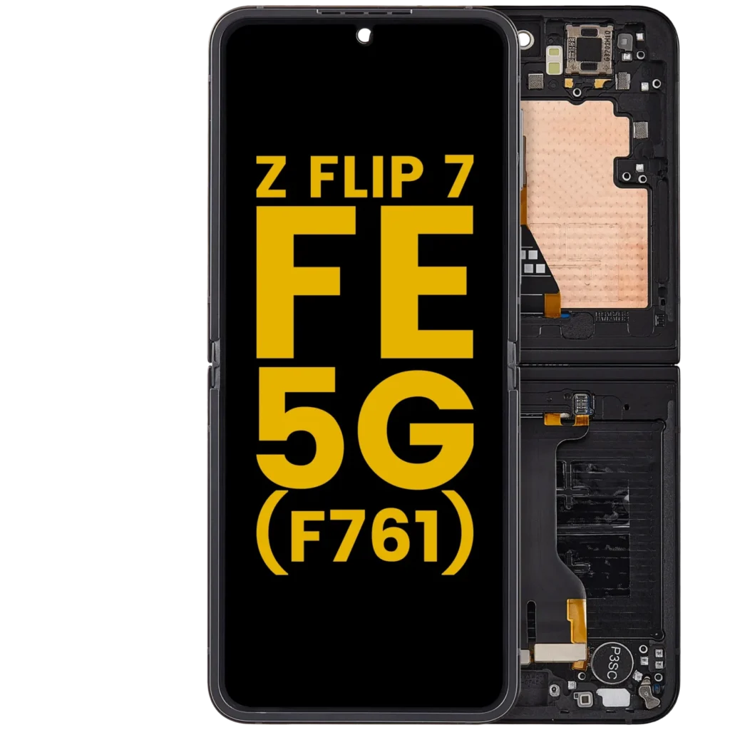 Inner OLED Assembly With Frame Compatible For Samsung Galaxy Z Flip 7 FE 5G (F761) (US & International) (Refurbished) (Black)