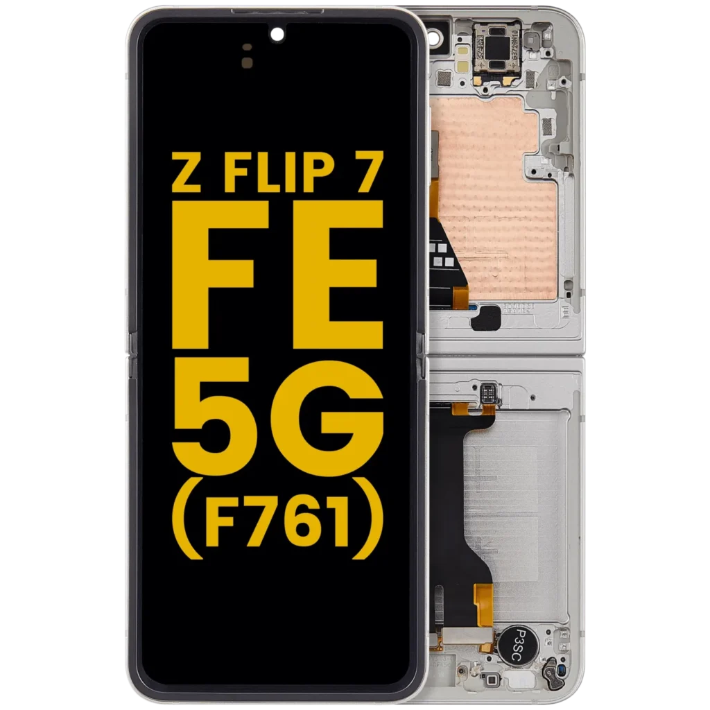 Inner OLED Assembly With Frame Compatible For Samsung Galaxy Z Flip 7 FE 5G (F761) (US & International) (Refurbished) (Silver Shadow)