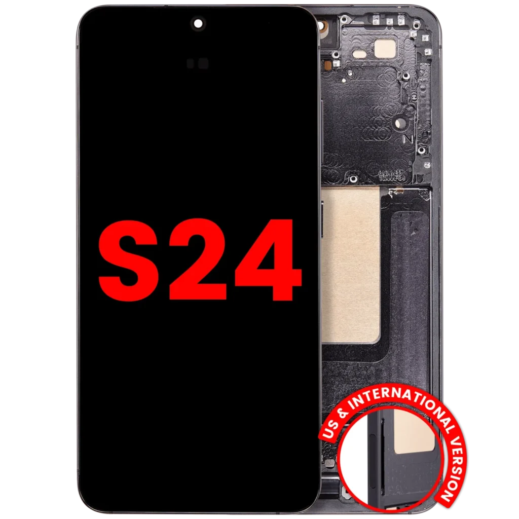 OLED Assembly With Frame For Samsung Galaxy S24 5G (US & International Version) (Aftermarket Plus) (Onyx Black)