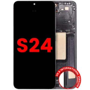 OLED Assembly With Frame For Samsung Galaxy S24 5G (US & International Version) (Aftermarket Plus) (Onyx Black)