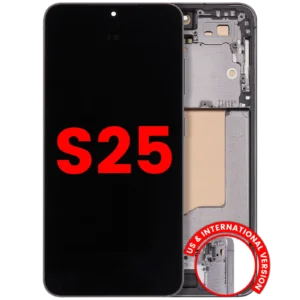 OLED Assembly With Frame For Samsung Galaxy S25 5G (US & International) (Aftermarket Plus) (Silver Shadow)