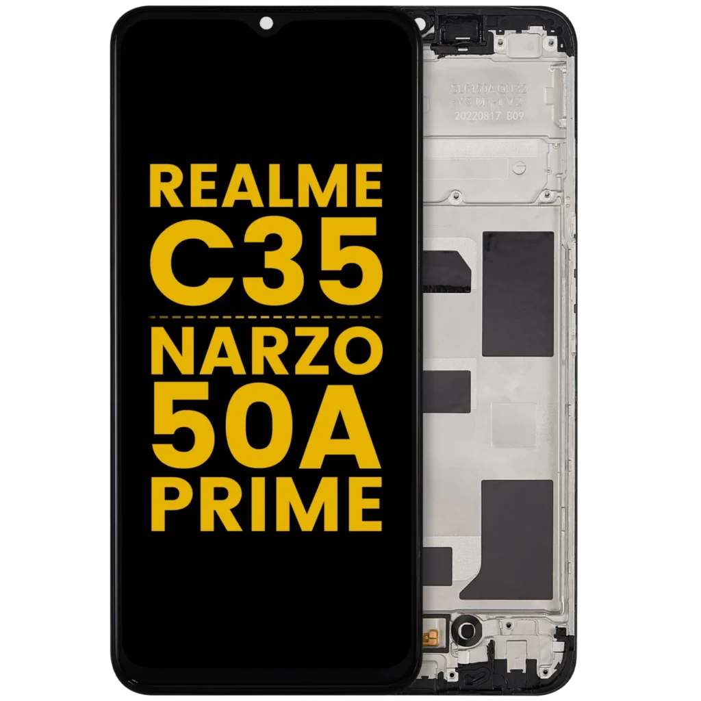 LCD Assembly With Frame For Realme C35 / Narzo 50A Prime (Refurbished) (All Colors)