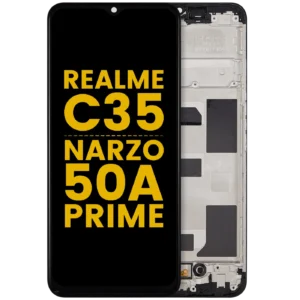 LCD Assembly With Frame For Realme C35 / Narzo 50A Prime (Refurbished) (All Colors)