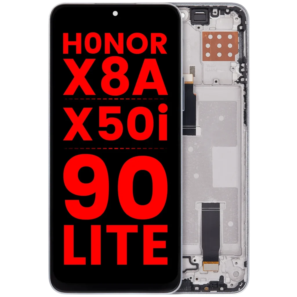 LCD Assembly With Frame For Honor X8A / X50i / 90 Lite ((Aftermarket Plus) (Titanium Silver)
