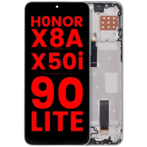 LCD Assembly With Frame For Honor X8A / X50i / 90 Lite ((Aftermarket Plus) (Titanium Silver)